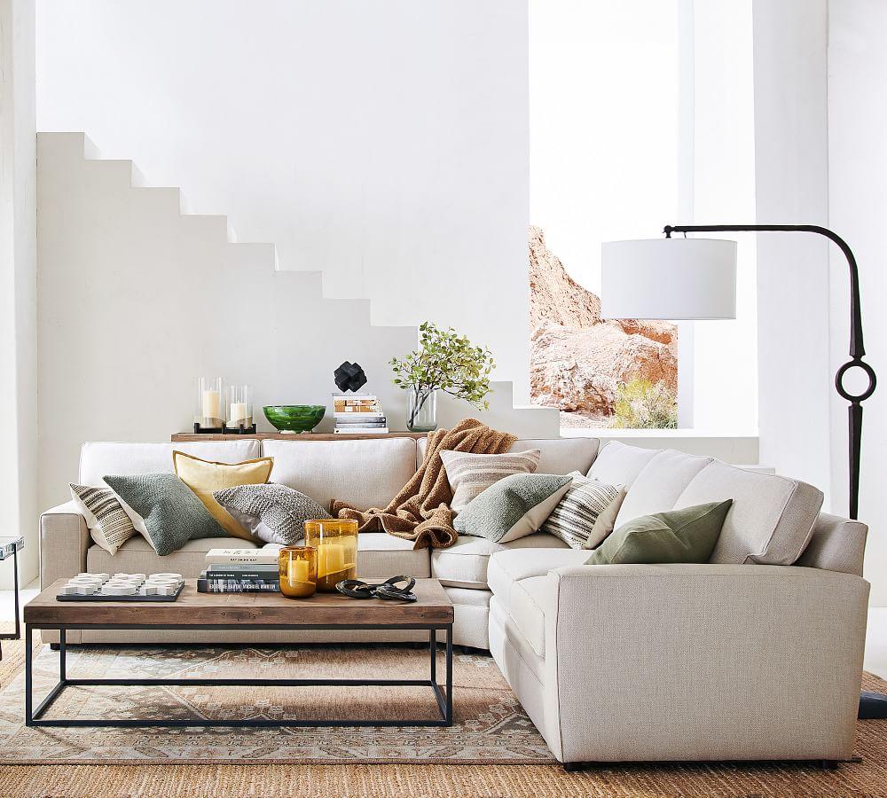 Pearce Square Arm Upholstered 3 Piece L Sectional with Wedge Pottery Barn Australia